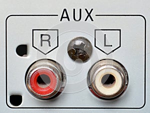 An auxiliary port for left and right speaker