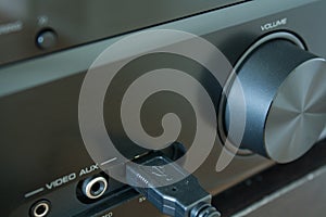 AV-Receiver with USB cable inserted