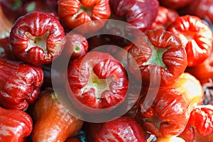 Ava apple Rose appleasia fruit at local market Low calorie for health concepts.