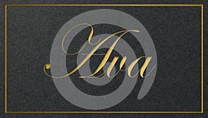 Ava Name Card: Golden Shining Elegance