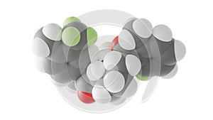 avacopan molecule, complement inhibitors, molecular structure, isolated 3d model van der Waals