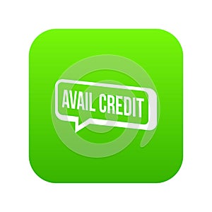 Avail credit icon green vector photo