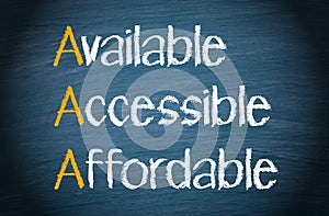 Available, accessible and affordable