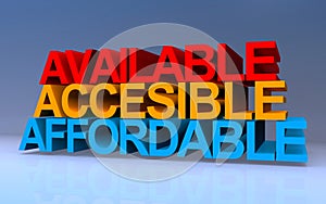 available accessible affordable on blue