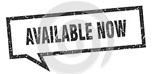 available now speech bubble.