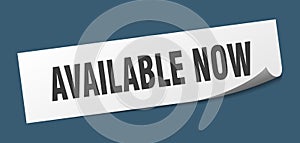 available now sticker.