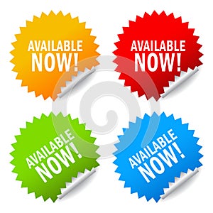 Available now sticker