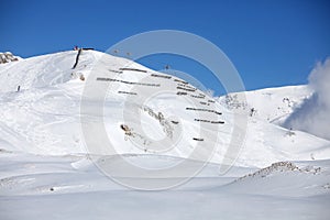 Avalanche area after snowfall