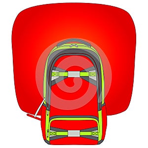 Avalanche irbag System, Avalanche backpack safety from snow avalanches for skiers and snowboarders Illustration