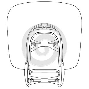 Avalanche irbag System, Avalanche backpack safety from snow avalanches for skiers and snowboarders sketch drawing, contour lines d