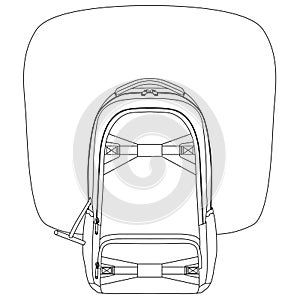 Avalanche irbag System, Avalanche backpack safety from snow avalanches for skiers and snowboarders sketch drawing, contour lines d