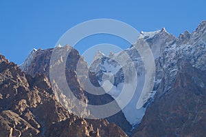 Avalanche at mountain near Passu , Northern Pakistan