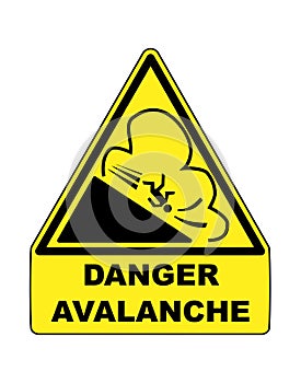 Avalanche warning danger sign photo