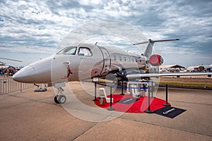 Avalon, Melbourne, Australia - Mar 3, 2019: Embraer Legacy 500 private jet