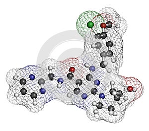 Avanafil erectile dysfunction drug molecule. PDE5 inhibitor used in treatment of impotence