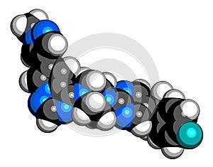 Avapritinib cancer drug molecule. 3D rendering.
