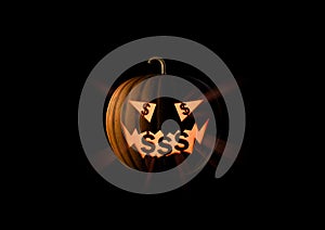 Avaricious insatiable Halloween pumpkin love a money, U.S. dollar