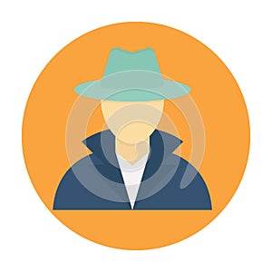 Avatar color with background vector icon which can easily modify or edit