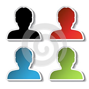 Avatar icons, stickers - human, user, member photo