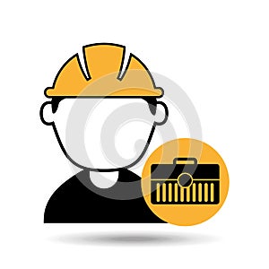 avatar man construction worker toolbox icon