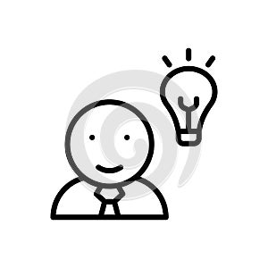 Avatar, man, light bulb icon. Simple line, outline vector elements of success for ui and ux, website or mobile application