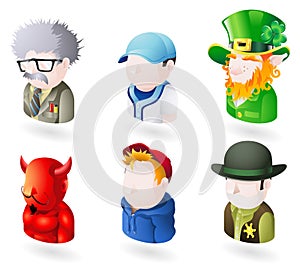 Avatar people web icon set