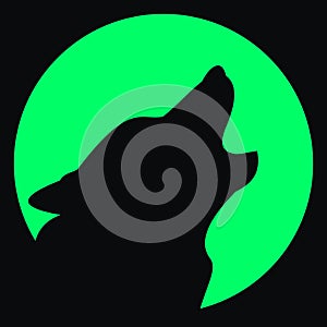 Avatar. Wolf and moon. Silhouette