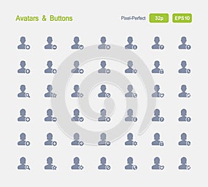 Avatars & Buttons - Granite Icons