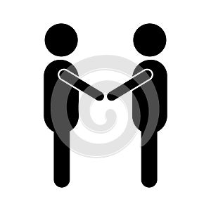 Avatars holding hands silhouette style icon vector design