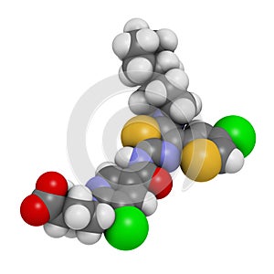 Avatrombopag thrombocytopenia drug molecule. 3D rendering. photo