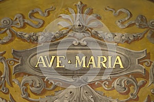 Ave Maria fresco on Rome church ceiling