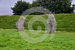 Avebury Stone Circle Henge monument standing in Wiltshire, southwest England, one of the best known prehistoric largest megalithic