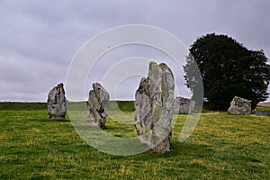 Avebury Stone Circle Henge monument standing in Wiltshire, southwest England, one of the best known prehistoric largest megalithic