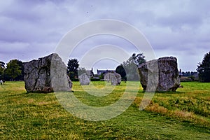 Avebury Stone Circle Henge monument standing in Wiltshire, southwest England, one of the best known prehistoric largest megalithic