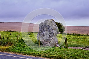 Avebury Stone Circle Henge monument standing in Wiltshire, southwest England, one of the best known prehistoric largest megalithic