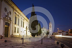 Aveiro famous cathedral by nights in Portugal