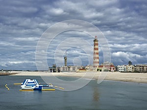 Aveiro lighthouse at Barra beach