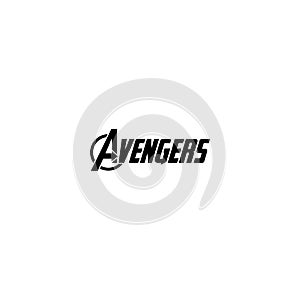 Avengers logo white background editorial illustrative