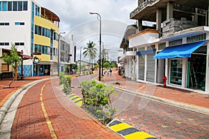 Avenida Charles Darwin in Puerto Ayora on Santa Cruz Island, Gal