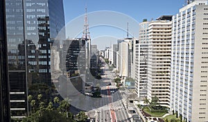 Avenida Paulista in Sao Paulo city, Brazil