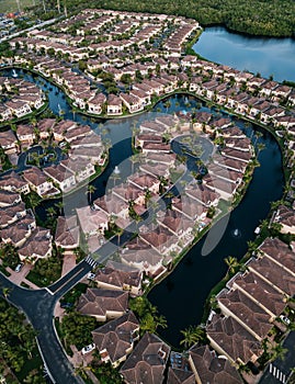 Aventura Lakes district in Miami Beach, USA