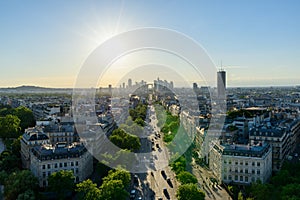 Avenue de la Grande Armee , in Europe, France, Ile de France, Paris, in summer on a sunny day