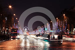 Avenue des Champs Elysees night view