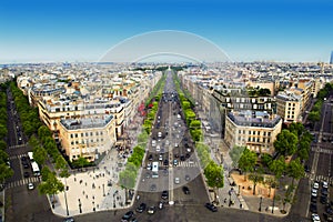 Avenue des Champs-Elysees in Paris, France