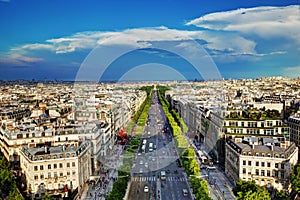 Avenue des Champs-Elysees in Paris, France