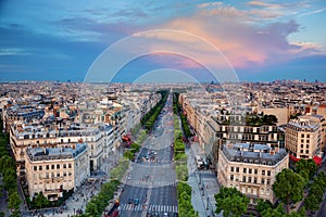 Avenue des Champs-Elysees in Paris, France photo