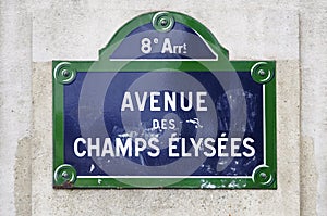 Avenue des Champs Elysees sign