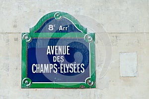 Avenue Des Champs-Elysees Street Sign