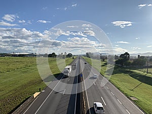 Avenue, highway, road, panoramic photo, panoramic image, nature and car.