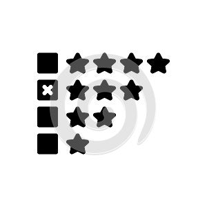 Black solid icon for Average, performance and standard